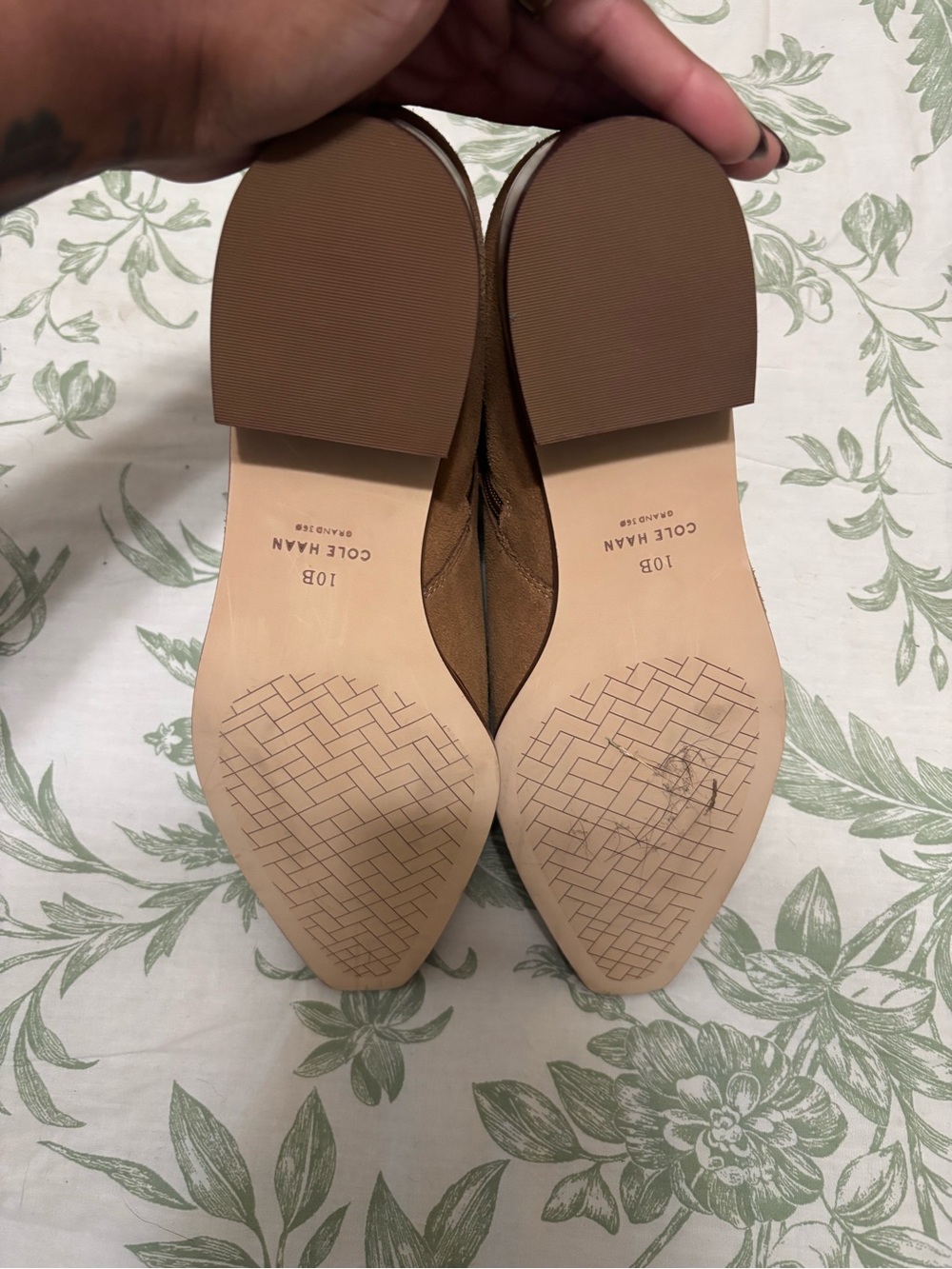 Cole Haan Chestnut Suede Pointed Toe Ankle Booties - Picture 5 of 6